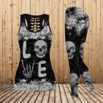 Love Sparkling Skull Hoodie Tanktop Legging Set MH050507