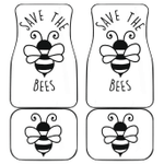 Save The Bee Art Draw Black & White Car Floor Mats 191031
