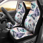 Butterfly Patterns In White Theme Car Seat Covers 191123