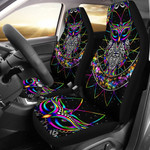 Colourful Owl Wild Animal Car Seat Covers 191119 (Set Of 2) - / Universal Fit