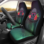 Valentine Car Seat Covers - Skull With Roses Green Galaxy Sky Skylentine Seat Covers