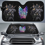 Attack On Titan Anime  Car Sunshade - Colorful Wings Of Freedom Human Squad Fighting Sun Shade