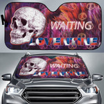 Valentine Car Sunshade - Old Skull Waiting For Loventine Artwork Sun Shade