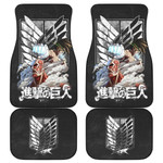 Attack On Titan Anime  Car Floor Mats - Colossal And Eren Titan Punch Wrecking Wings Of Freedom Car Mats