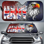 US Independence Day America's Navy On US Flag Eagle Face Car Sun Shade