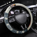 US Independence Day Bald Eagle Breaking Though US Flag Steering Wheel Cover