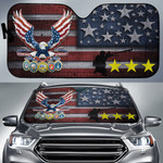 US Independence Day Bald Eagle Grab US Military Medal Car Sun Shade