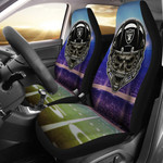 Raiders American Football Las Vegas Skull Wearing Helmet For Love For Life Car Seat Covers