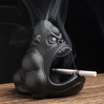 Windproof Ceramic Cartoon Gorilla Ashtray For Cigarettes