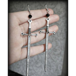 Medieval Sword Gothic Dangle Earrings