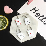 Fun and Unique Poker Ace Card Drop Earrings