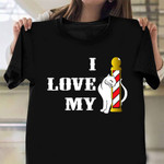 I Love My Cat Barber Pole Shirt Cat Lovers Barber Gifts Ideas For Him