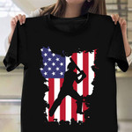 Cricket Player USA Flag Shirt 4th Of July Ideas T-Shirt Gift For Cricket Lovers
