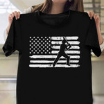 Cricket Player USA Flag Shirt Vintage T-Shirt Best Gift For Cricket Lovers