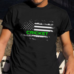 American Flag Cricket Shirt Cricket Player Retro T-Shirt Gift For Him