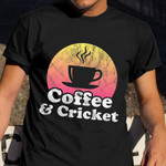 Coffee And Cricket T-Shirt Coffee Lovers Vintage Graphic T-Shirt Gifts For Cricketers