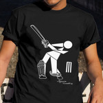 Cricket Batsman Shirt Vintage Graphic Tees Men Gift For Baseball Players