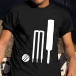 Cricket Equipment Shirt Vintage Graphic Tees Sports Gifts For Young Baseball Players