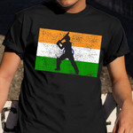 Cricket India Flag Shirt For Indian Patriotic Vintage T-Shirt Cricket Presents