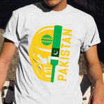 Cricket Pakistan Shirt Helmet Ball And Bat Design T-Shirt Presents For Cricket Fans