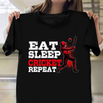 Eat Sleep Cricket Repeat Shirt Apparel Themed Gift Ideas For Cricket Players