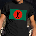 Cricket Player Inside Bangladesh Flag Shirt For Fans Graphic Clothes Gifts For Cricketer