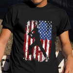 Cricket Vintage American Flag T-Shirt Patriotic Retro Shirt Designs Cricket Gifts For Dad