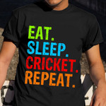 Eat Sleep Cricket Repeat Vintage T-Shirt Best Xmas Gifts For Cricket Fans