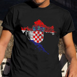Croatia Stylized Artistic Flag Shirt Croatian Pride Vintage T-Shirt Men Women Gift