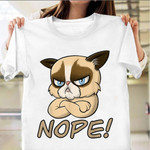 Grumpy Cat Nope Tee Shirt Funny Cat Graphic Tee Themed Shirt Clothing Gifts