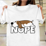 Basset Hound Nope Shirt Cute Dog Graphic T-Shirt Gifts For Lazy Men