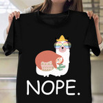 Sloth Llama Nope Not Today Shirt Humor Animals Design Clothes Cool Gifts For Teens