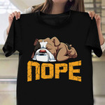 English Bulldog Nope Shirt Cute Animal Print Clothing Gifts For Pet Lovers