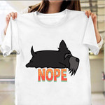 Sleeping Schnauzer Dog Nope T-Shirt Merchandise Gifts For Schnauzer Lovers