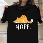 Nope Not Today T-Shirt Lazy Funny Cat Shirts For Women Cat Lovers Gift