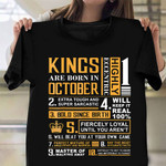 Kings Are Born In October T-Shirt For Men October Birthday Shirts Birthday Gift For Uncle