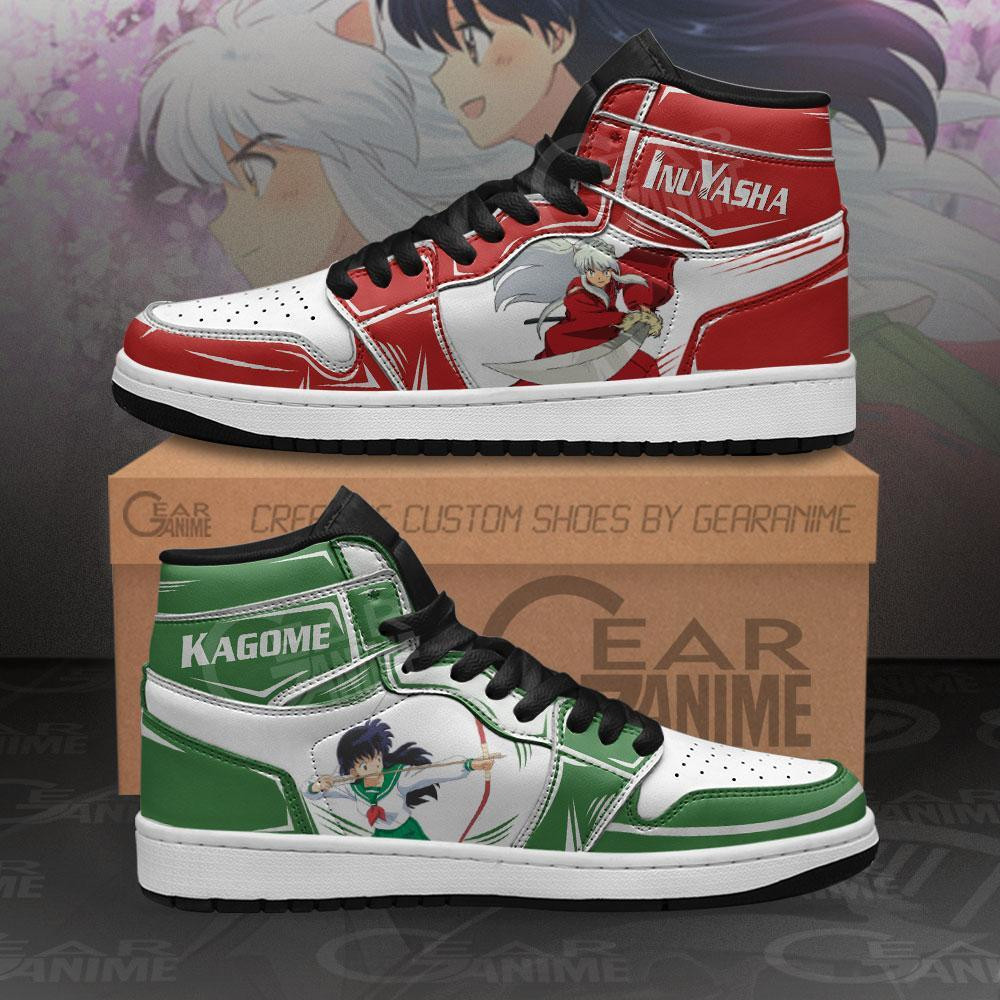 Inuyasha and Kagome Inuyasha Anime Air Jordan High top shoes1