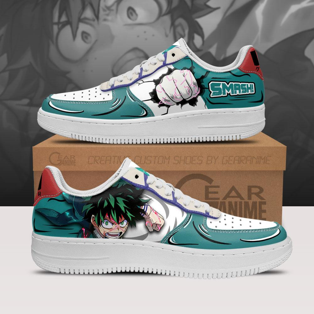 BNHA Deku Anime My Hero Academia Nike Air Force Sneaker Shoes • Kybershop
