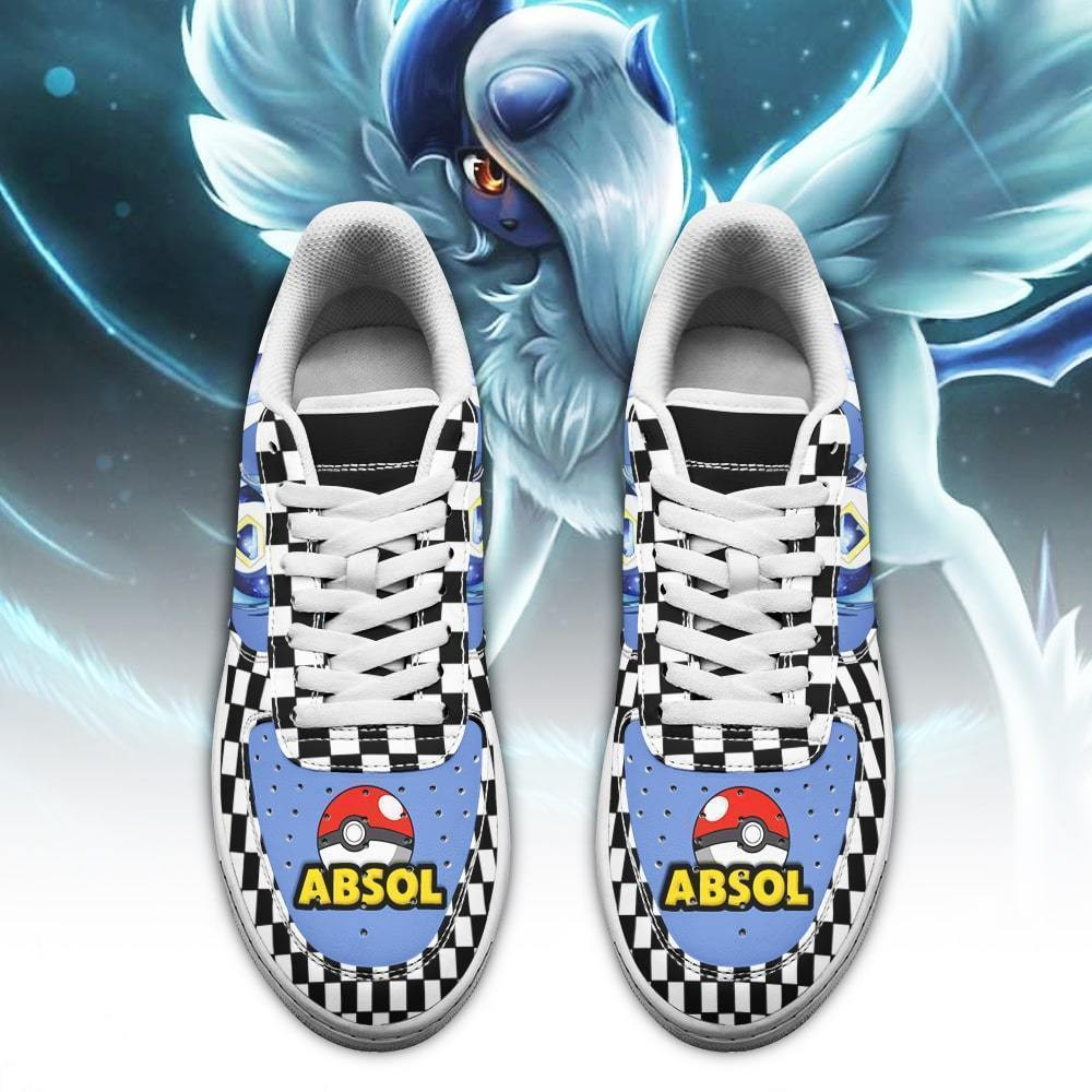 Poke Absol Checkerboard Pokemon Nike Air Force Shoes2