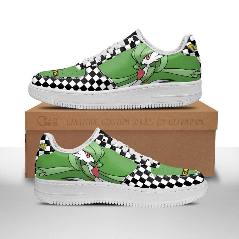 Poke Gardevoir Checkerboard Pokemon Nike Air Force Shoes1