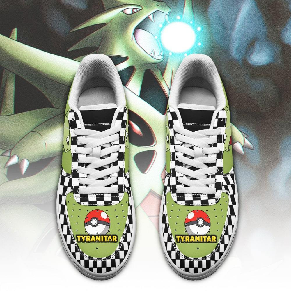 Poke Tyranitar Checkerboard Pokemon Nike Air Force Shoes2