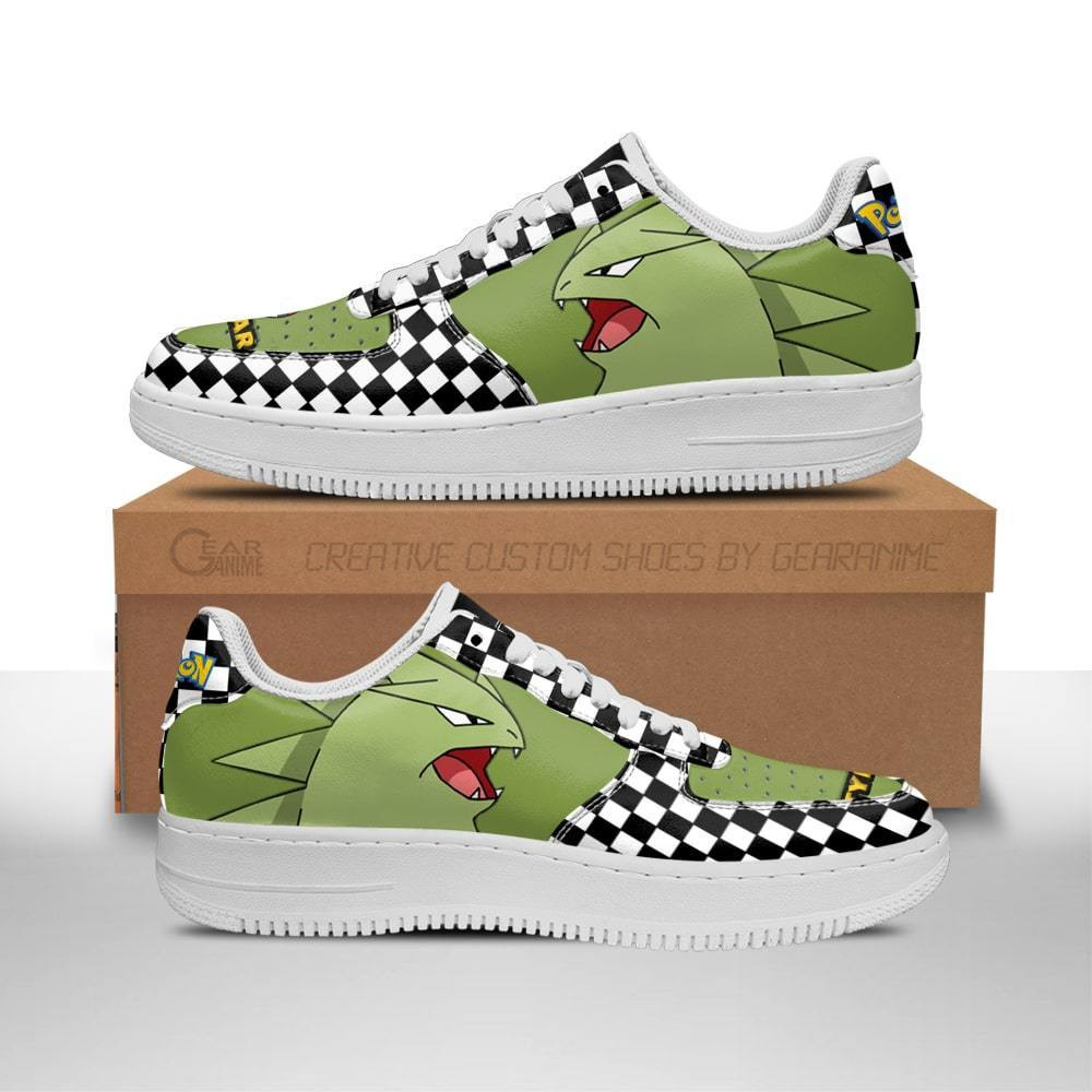 Poke Tyranitar Checkerboard Pokemon Nike Air Force Shoes1