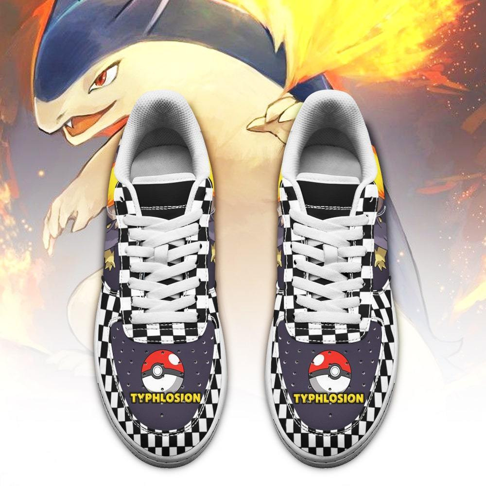 Poke Typhlosion Checkerboard Pokemon Nike Air Force shoes2
