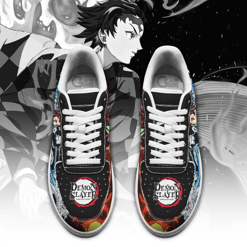 Tanjiro Water and Sun Demon Slayer Anime Nike Air Force shoes2