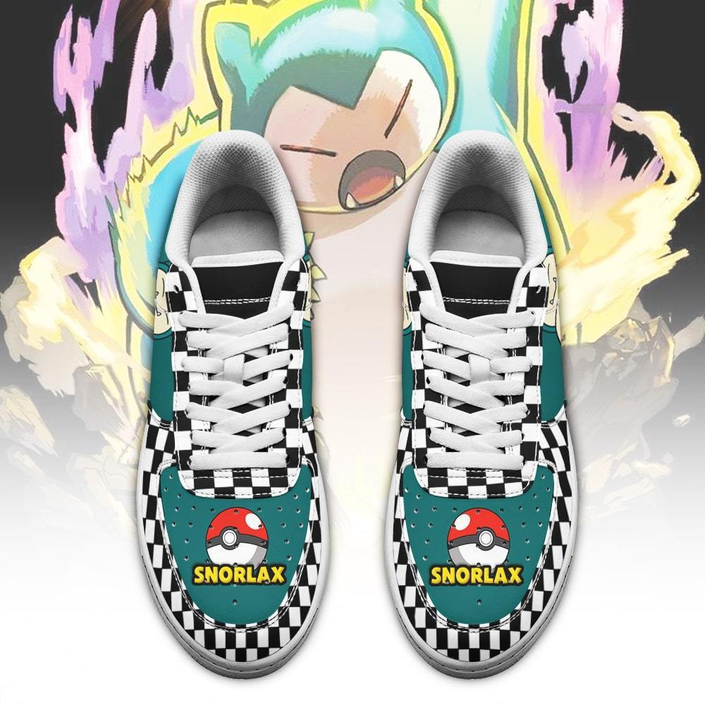 Poke Snorlax Checkerboard Pokemon Nike Air Force shoes2