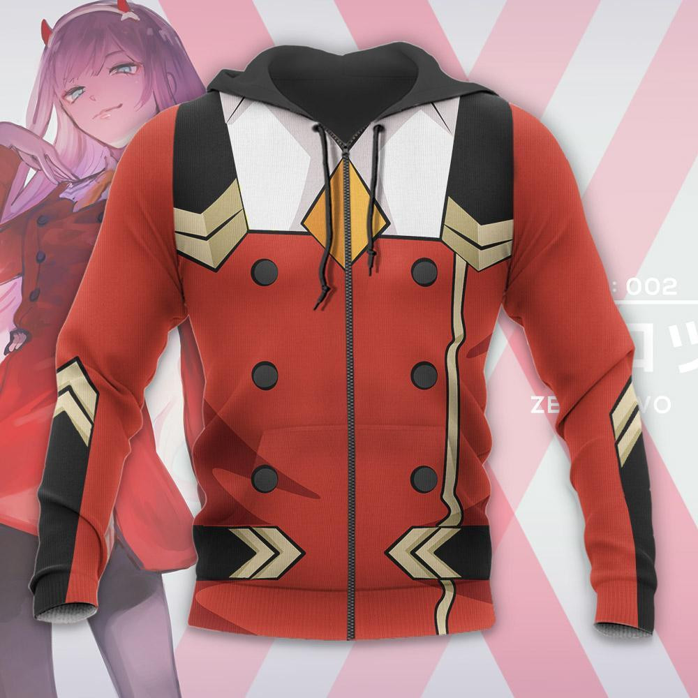 New Anime DARLING In The FRANXX ZERO TWO Coat Unisex Hoodie Jacket Sweatshirt 
