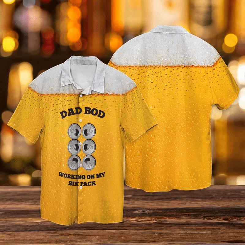 Beer Dag Bod Working On My Six Pack Gift For Men And Women Graphic Print Short Sleeve Hawaiian Casual Shirt  size S - 5XL