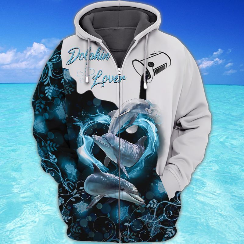 Dolphin Lover For Men And Women Graphic Print Short Sleeve Hawaiian Casual Shirt  For Men Amd Women 3D Hoodie Zip Hoodie  size S-5XL