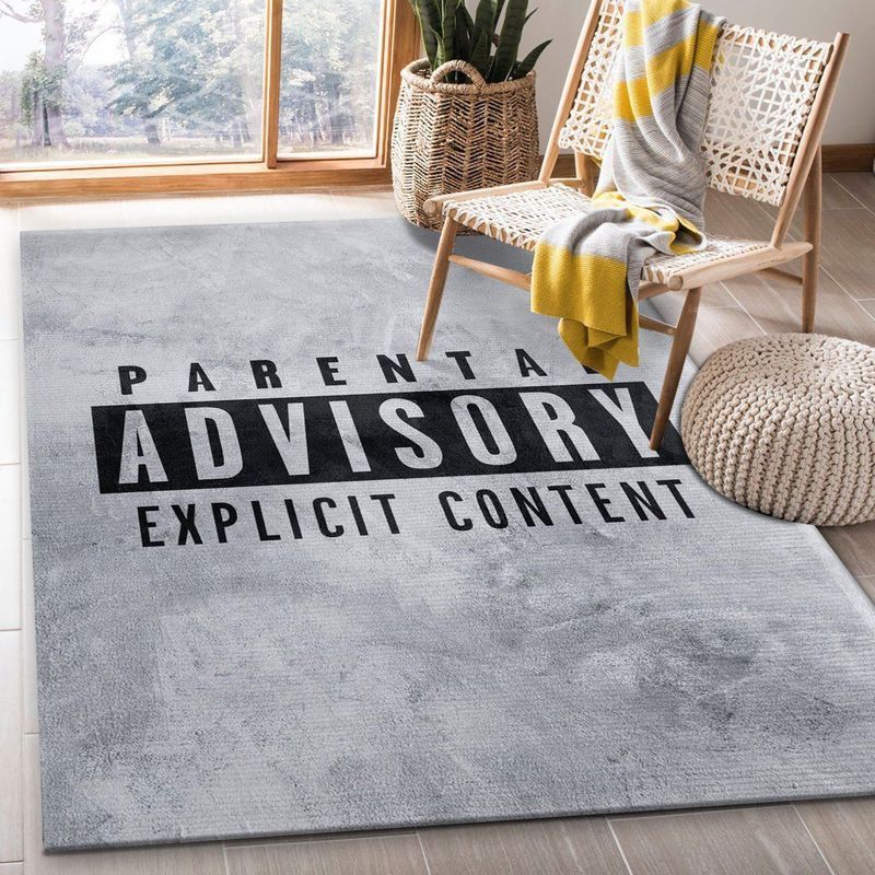 Rugs in Living Room and Bedroom - Parental advisory explicit content area rug living room rug home decor floor decor