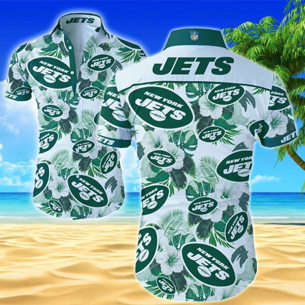 Copy of New York Jets Nfl 2 Hawaiian Graphic Print Short Sleeve Hawaiian Shirt  size S - 5XL